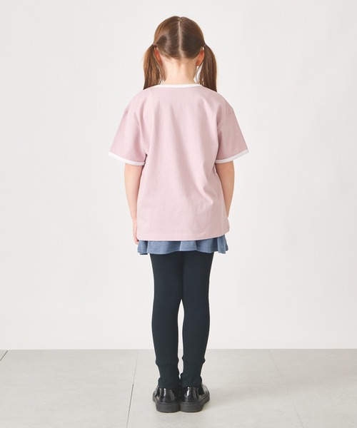 ever closet(エバークローゼット)の「カレッジロゴ半袖Tシャツ(Tシャツ/カットソー・キッズ・インディゴブルー/ラベンダー/ネイビー/モスグリーン/オフホワイト/サックスブルー・90cm/100cm/110cm/120cm/130cm/140cm/150cm)」の18枚目の写真