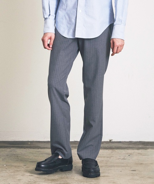 Magine（マージン）の「スリムストレートトラウザー（スラックス・メンズ・オリーブ/ネイビー/ネイビー×ホワイト/グレー×ホワイト/ブラック・マルチサイズ）」の3枚目の写真