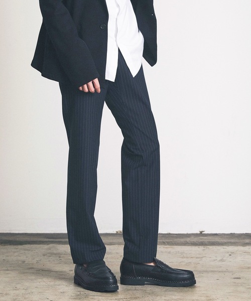 Magine（マージン）の「スリムストレートトラウザー（スラックス・メンズ・オリーブ/ネイビー/ネイビー×ホワイト/グレー×ホワイト/ブラック・マルチサイズ）」の5枚目の写真