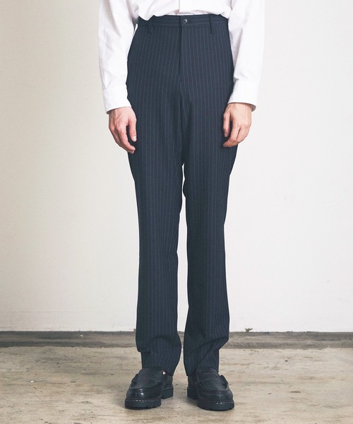 Magine（マージン）の「スリムストレートトラウザー（スラックス・メンズ・オリーブ/ネイビー/ネイビー×ホワイト/グレー×ホワイト/ブラック・マルチサイズ）」の16枚目の写真