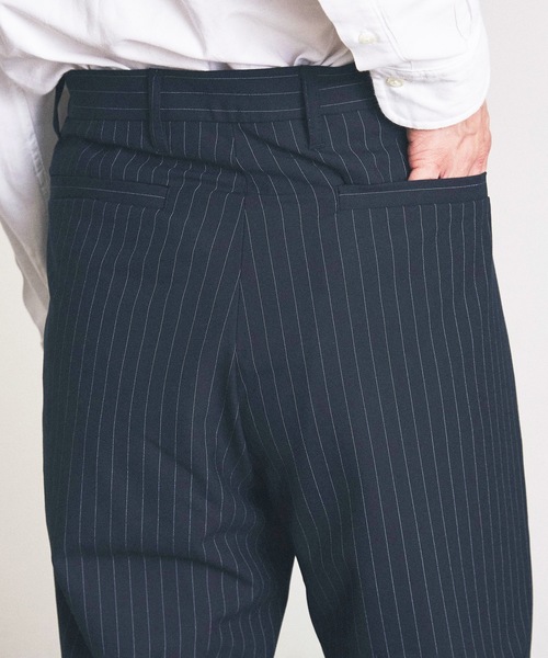 Magine（マージン）の「スリムストレートトラウザー（スラックス・メンズ・オリーブ/ネイビー/ネイビー×ホワイト/グレー×ホワイト/ブラック・マルチサイズ）」の20枚目の写真