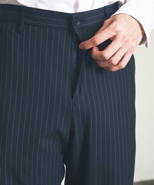 Magine（マージン）の「スリムストレートトラウザー（スラックス・メンズ・オリーブ/ネイビー/ネイビー×ホワイト/グレー×ホワイト/ブラック・マルチサイズ）」の6枚目の写真