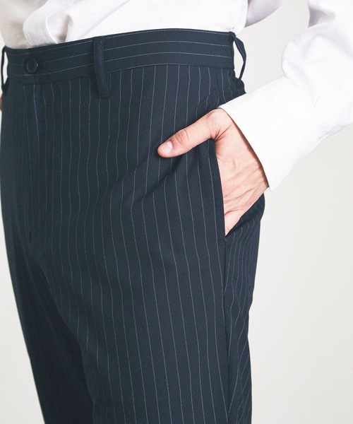 Magine（マージン）の「スリムストレートトラウザー（スラックス・メンズ・オリーブ/ネイビー/ネイビー×ホワイト/グレー×ホワイト/ブラック・マルチサイズ）」の8枚目の写真