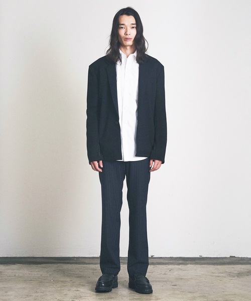 Magine（マージン）の「スリムストレートトラウザー（スラックス・メンズ・オリーブ/ネイビー/ネイビー×ホワイト/グレー×ホワイト/ブラック・マルチサイズ）」の11枚目の写真