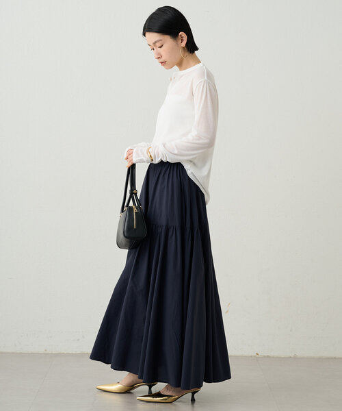 LOUNGEDRESS（ラウンジドレス）の「ヘンリーネックカットソー（Tシャツ/カットソー・レディース・ベージュ/チャコールグレー/オフホワイト・FREE）」の5枚目の写真