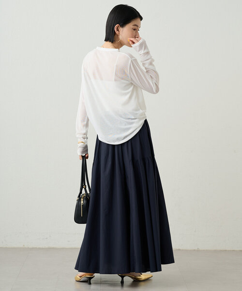 LOUNGEDRESS（ラウンジドレス）の「ヘンリーネックカットソー（Tシャツ/カットソー・レディース・ベージュ/チャコールグレー/オフホワイト・FREE）」の6枚目の写真