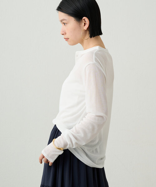 LOUNGEDRESS（ラウンジドレス）の「ヘンリーネックカットソー（Tシャツ/カットソー・レディース・ベージュ/チャコールグレー/オフホワイト・FREE）」の11枚目の写真