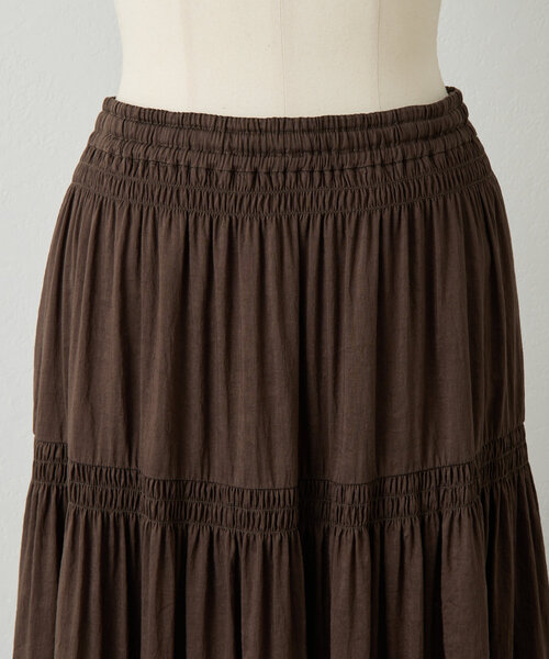 BEARDSLEY（ビアズリー）の「シャーリングティアードスカート（スカート・レディース・ブラウン・FREE）」の15枚目の写真
