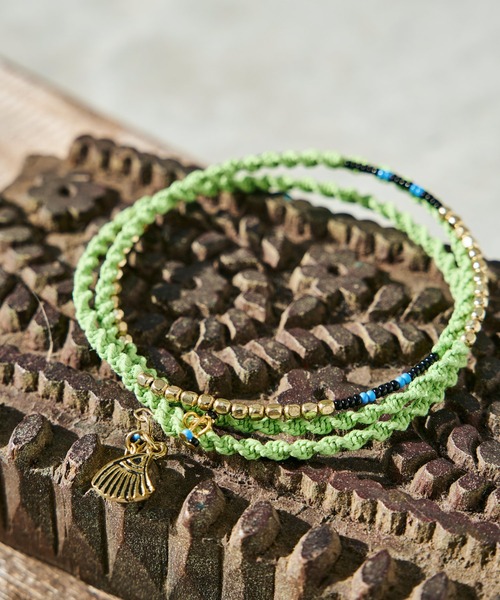 チャイハネ（チャイハネ）の「【チャイハネ】アフリットアンクレット（アンクレット・レディース・ブラウン/グリーン/ライトグリーン/ピンク/レッド/オレンジ/パープル/イエロー/ブラック/ブルー/グレー/ターコイズブルー・FREE/L）」の5枚目の写真