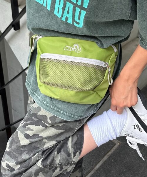 CIAOPANIC TYPY（チャオパニックティピー）の「【UNISEX】メッシュポケットウエストポーチ（ボディバッグ/ウエストポーチ・レディース・ブルー/ブラック/オレンジ/グリーン/レッド・ONE SIZE）」の6枚目の写真