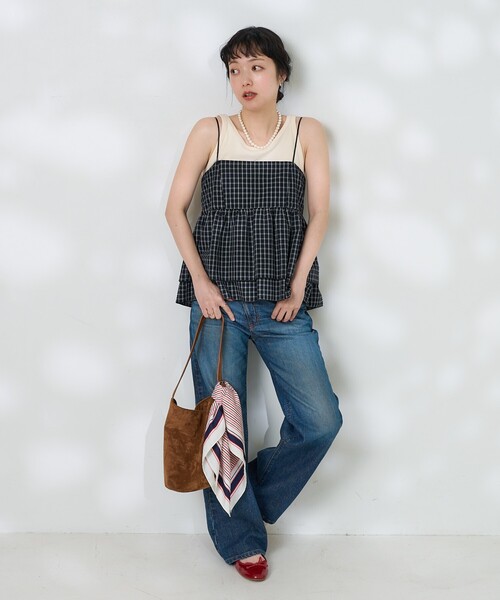 セール】チェックキャミビスチェ＜セットアップ対応＞（キャミソール