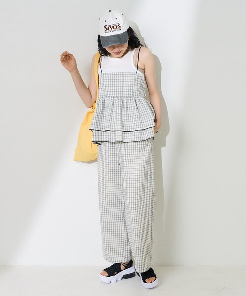 FREAK'S STORE(フリークスストア)の「チェックキャミビスチェ<セットアップ対応>(キャミソール・レディース・ネイビー/ブラック/オフホワイト・フリ-)」の19枚目の写真