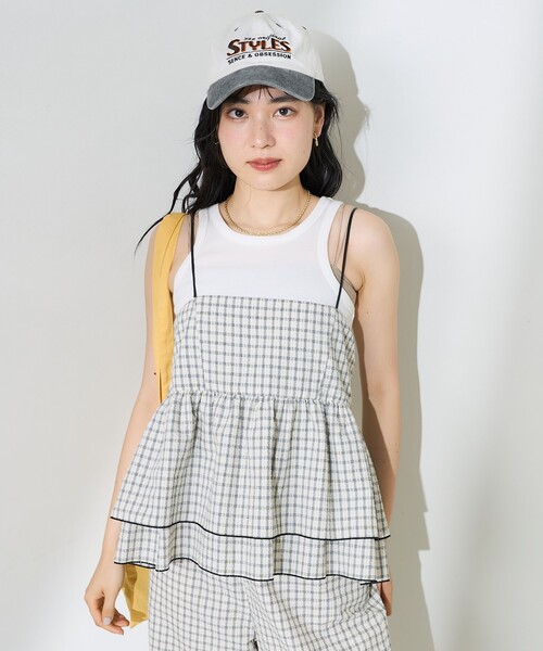フリークスストア　ビスチェ　キャミソール　チュニック FREAK'S STORE チュニック 限定展開 シアー ペプラム キャミ