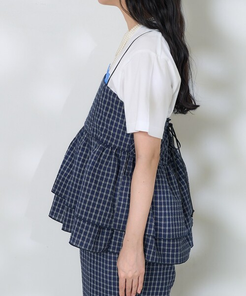 セール】チェックキャミビスチェ＜セットアップ対応＞（キャミソール