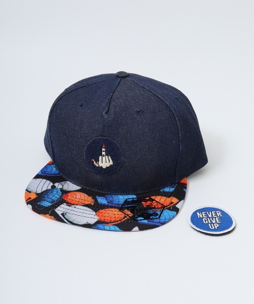 7Union（セブンユニオン）の「7UNION Never Give Up フラットバイザー 5パネルキャップ（キャップ・メンズ・ブラック/インディゴブルー・FREE）」の10枚目の写真