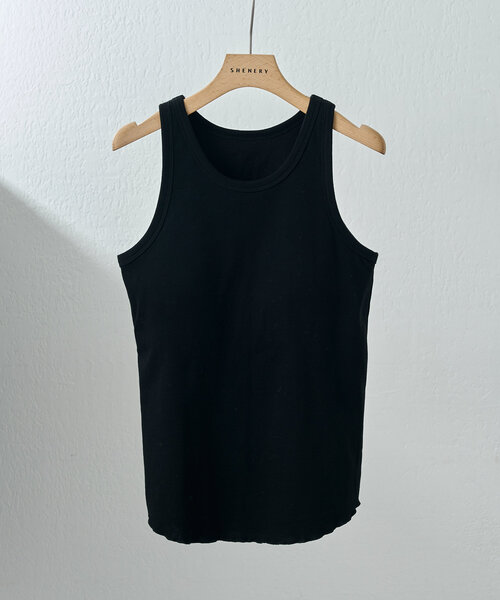 SHENERY（シーナリー）の「《夏のワードローブ》カップ付アメスリタンクトップ（タンクトップ・レディース・ブラック/オフホワイト/ブルー・SMALL/MEDIUM）」の3枚目の写真