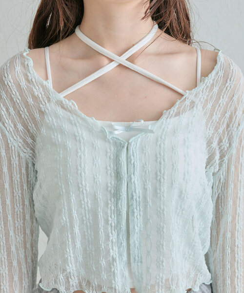 OLIVE des OLIVE（オリーブデオリーブ）の「レースカーデセット（カーディガン/ボレロ・レディース・ブラック/サックスブルー/アイボリー・FREE）」の17枚目の写真