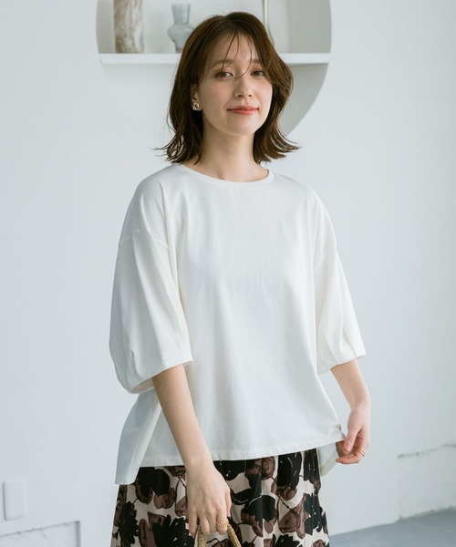 セール】USAコットンタックパフスリーブTシャツ【WEB限定カラー