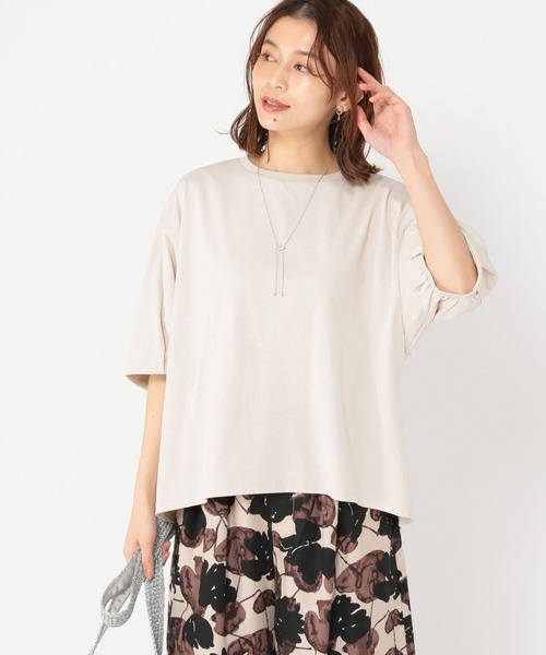 USAコットンタックパフスリーブTシャツ【WEB限定カラーあり】（T