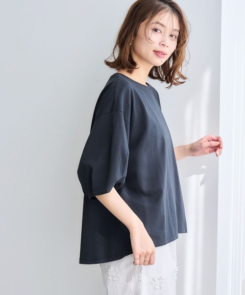 USAコットンタックパフスリーブTシャツ【WEB限定カラーあり】（T