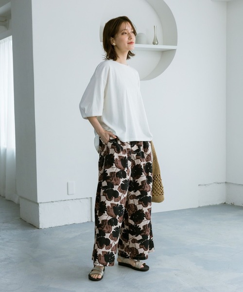 studio CLIP（スタディオクリップ）の「USAコットンタックパフスリーブTシャツ【WEB限定カラーあり】（Tシャツ/カットソー・レディース・オレンジ/その他2/その他1/ライトグレー/その他8/その他7/その他9/ブラック・LARGE/MEDIUM）」の9枚目の写真