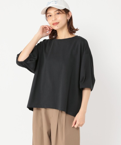 studio CLIP（スタディオクリップ）の「USAコットンタックパフスリーブTシャツ【WEB限定カラーあり】（Tシャツ/カットソー・レディース・オレンジ/その他2/その他1/ライトグレー/その他8/その他7/その他9/ブラック・LARGE/MEDIUM）」の19枚目の写真