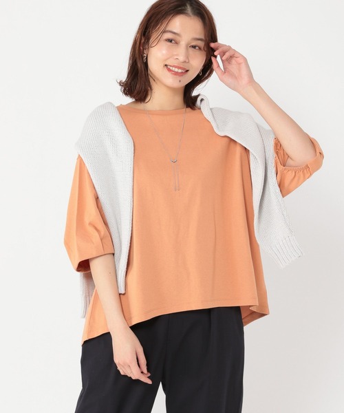 studio CLIP（スタディオクリップ）の「USAコットンタックパフスリーブTシャツ【WEB限定カラーあり】（Tシャツ/カットソー・レディース・オレンジ/その他2/その他1/ライトグレー/その他8/その他7/その他9/ブラック・LARGE/MEDIUM）」の21枚目の写真