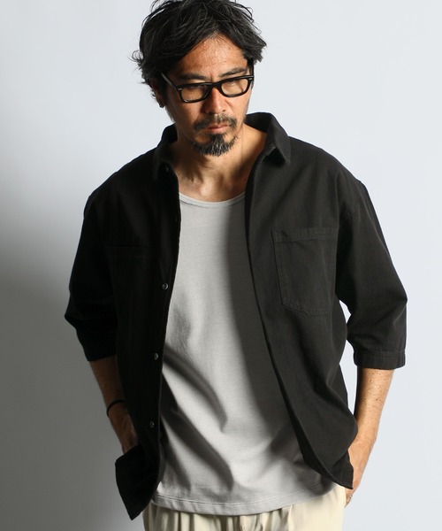セール】6.2oz DENIM 3Q SHIRT：6.2オンス デニム7分袖シャツ（シャツ