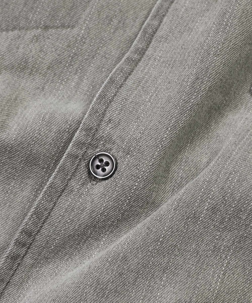 The DUFFER of ST.GEORGE(ザダファーオブセントジョージ)の「6.2oz DENIM 3Q SHIRT:6.2オンス デニム7分袖シャツ(シャツ/ブラウス・メンズ・ブラック/ライトグレー・SMALL/MEDIUM/LARGE/X-LARGE)」の14枚目の写真