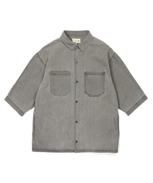 The DUFFER of ST.GEORGE(ザダファーオブセントジョージ)の「6.2oz DENIM 3Q SHIRT:6.2オンス デニム7分袖シャツ(シャツ/ブラウス・メンズ・ブラック/ライトグレー・SMALL/MEDIUM/LARGE/X-LARGE)」の10枚目の写真