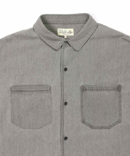 The DUFFER of ST.GEORGE(ザダファーオブセントジョージ)の「6.2oz DENIM 3Q SHIRT:6.2オンス デニム7分袖シャツ(シャツ/ブラウス・メンズ・ブラック/ライトグレー・SMALL/MEDIUM/LARGE/X-LARGE)」の12枚目の写真