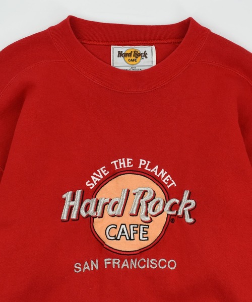 VINTAGE(ヴィンテージ)の「【ヴィンテージ古着】90’s HARD ROCK CAFE 企業ロゴ パーカー(パーカー・メンズ・レッド・LARGE)」の2枚目の写真