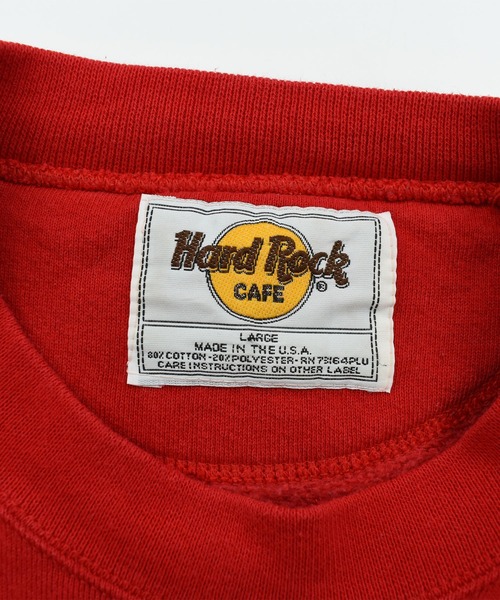 VINTAGE(ヴィンテージ)の「【ヴィンテージ古着】90’s HARD ROCK CAFE 企業ロゴ パーカー(パーカー・メンズ・レッド・LARGE)」の6枚目の写真