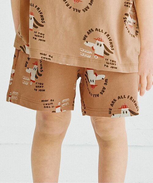 p.premier(ピードットプルミエ)の「【リンク/セットアップ可】イロチ買いしたい総柄イージーハーフパンツ(その他パンツ・キッズ・ブラウン/キャメル/レッド/ベージュ/チャコール/カーキ・80/90/100/110/120/130/140)」の6枚目の写真