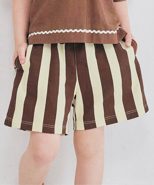 p.premier(ピードットプルミエ)の「【リンク/セットアップ可】イロチ買いしたい総柄イージーハーフパンツ(その他パンツ・キッズ・ブラウン/キャメル/レッド/ベージュ/チャコール/カーキ・80/90/100/110/120/130/140)」の3枚目の写真