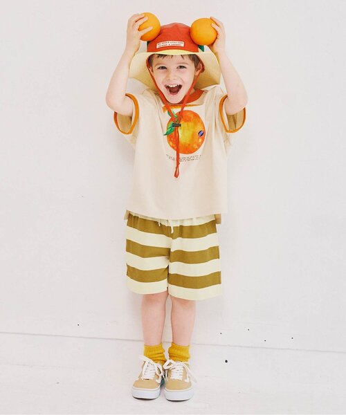 p.premier(ピードットプルミエ)の「【リンク/セットアップ可】イロチ買いしたい総柄イージーハーフパンツ(その他パンツ・キッズ・ブラウン/キャメル/レッド/ベージュ/チャコール/カーキ・80/90/100/110/120/130/140)」の7枚目の写真