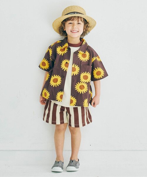 p.premier(ピードットプルミエ)の「【リンク/セットアップ可】イロチ買いしたい総柄イージーハーフパンツ(その他パンツ・キッズ・ブラウン/キャメル/レッド/ベージュ/チャコール/カーキ・80/90/100/110/120/130/140)」の11枚目の写真