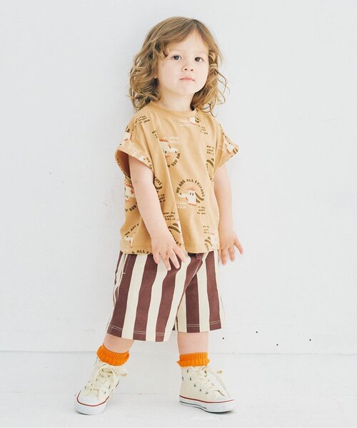 p.premier(ピードットプルミエ)の「【リンク/セットアップ可】イロチ買いしたい総柄イージーハーフパンツ(その他パンツ・キッズ・ブラウン/キャメル/レッド/ベージュ/チャコール/カーキ・80/90/100/110/120/130/140)」の12枚目の写真