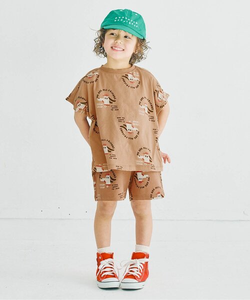 p.premier(ピードットプルミエ)の「【リンク/セットアップ可】イロチ買いしたい総柄イージーハーフパンツ(その他パンツ・キッズ・ブラウン/キャメル/レッド/ベージュ/チャコール/カーキ・80/90/100/110/120/130/140)」の14枚目の写真