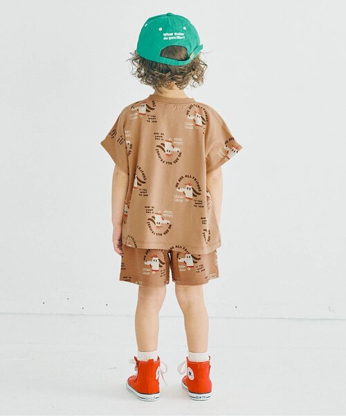 p.premier(ピードットプルミエ)の「【リンク/セットアップ可】イロチ買いしたい総柄イージーハーフパンツ(その他パンツ・キッズ・ブラウン/キャメル/レッド/ベージュ/チャコール/カーキ・80/90/100/110/120/130/140)」の15枚目の写真