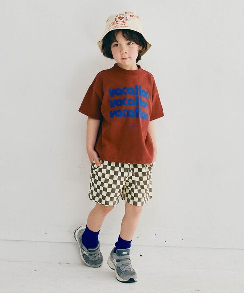 p.premier(ピードットプルミエ)の「【リンク/セットアップ可】イロチ買いしたい総柄イージーハーフパンツ(その他パンツ・キッズ・ブラウン/キャメル/レッド/ベージュ/チャコール/カーキ・80/90/100/110/120/130/140)」の16枚目の写真