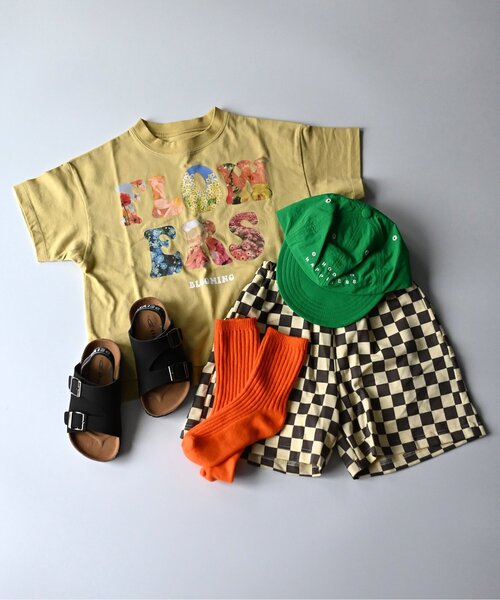 p.premier(ピードットプルミエ)の「【リンク/セットアップ可】イロチ買いしたい総柄イージーハーフパンツ(その他パンツ・キッズ・ブラウン/キャメル/レッド/ベージュ/チャコール/カーキ・80/90/100/110/120/130/140)」の20枚目の写真