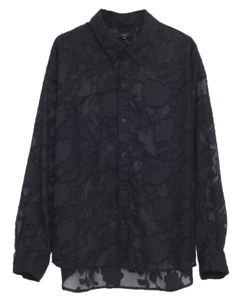 SILVER BULLET(シルバーバレット)の「『SILVER BULLET SELECT AP/シルバーバレットセレクト』フラワージャガードシアーシャツ 長袖(シャツ/ブラウス・メンズ・ブラック/アイボリー・L/M)」の6枚目の写真