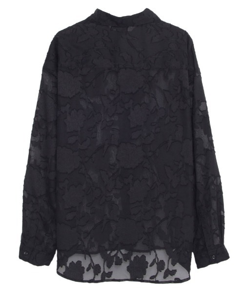 SILVER BULLET(シルバーバレット)の「『SILVER BULLET SELECT AP/シルバーバレットセレクト』フラワージャガードシアーシャツ 長袖(シャツ/ブラウス・メンズ・ブラック/アイボリー・L/M)」の7枚目の写真