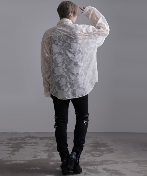 SILVER BULLET(シルバーバレット)の「『SILVER BULLET SELECT AP/シルバーバレットセレクト』フラワージャガードシアーシャツ 長袖(シャツ/ブラウス・メンズ・ブラック/アイボリー・L/M)」の17枚目の写真