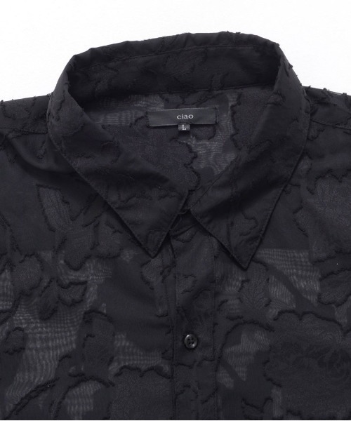 SILVER BULLET(シルバーバレット)の「『SILVER BULLET SELECT AP/シルバーバレットセレクト』フラワージャガードシアーシャツ 長袖(シャツ/ブラウス・メンズ・ブラック/アイボリー・L/M)」の18枚目の写真