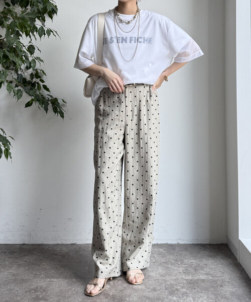 DouDou(ドゥドゥ)の「レーヨン麻ドットパンツ(その他パンツ・レディース・ライトベージュ/ベージュ・38/36)」の5枚目の写真