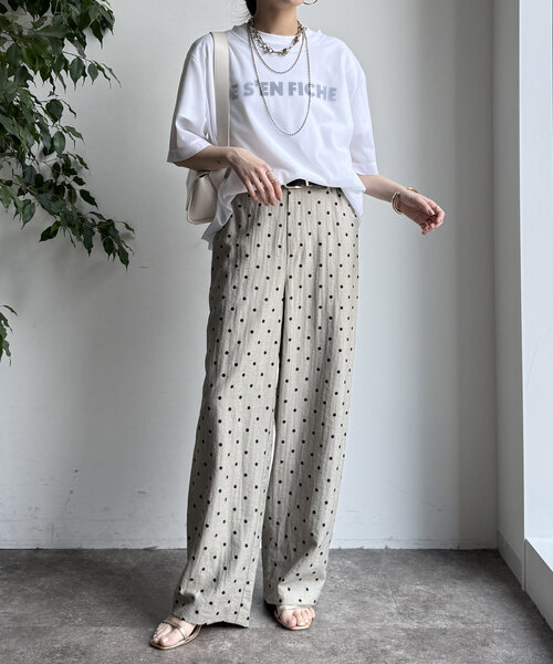 DouDou(ドゥドゥ)の「レーヨン麻ドットパンツ(その他パンツ・レディース・ライトベージュ/ベージュ・38/36)」の6枚目の写真