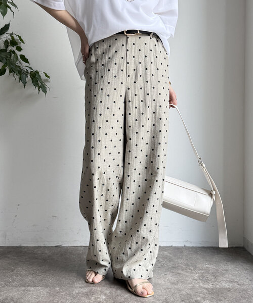 DouDou(ドゥドゥ)の「レーヨン麻ドットパンツ(その他パンツ・レディース・ライトベージュ/ベージュ・38/36)」の10枚目の写真