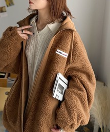 Java（ジャバ）の「《JaVaジャバコラボ》冷え知らず＆洒落見えアウター。あったかボア異素材切り替えブルゾン（ブルゾン）」